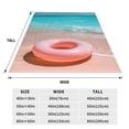 thumbnail image 3 of Salouo Pink Float Ring On Beach Print Bed Blankets,Flannel Blanket Comfortable Air Conditioning Blanket Lightweight Blanket for Sofa Bed Travel & Couch -60"x50", 3 of 8