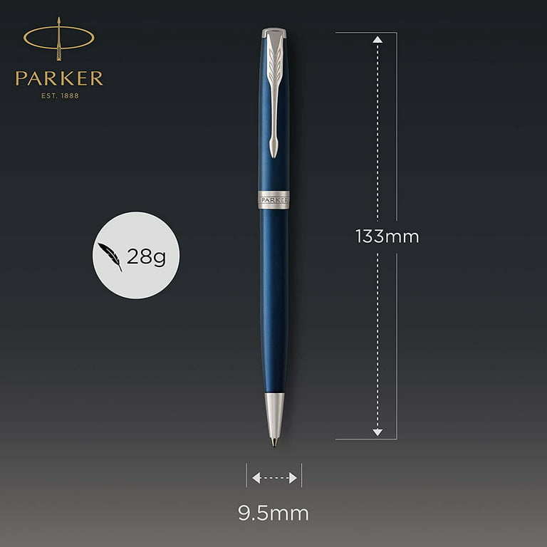 Parker Sonnet Ballpoint Pen, Blue Lacquer With Palladium Trim, Medium Point  Black Ink (1931536)