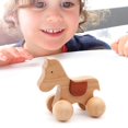 thumbnail image 4 of Juguetes de madera para bebés de 12 a 18 meses, coches de madera para bebés, juguetes para niños pequeños, coches de empuje de madera pequeños para bebés y niños pequeños, movimiento Pony Car2XL, 4 of 5