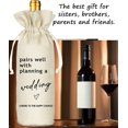 thumbnail image 3 of Socive Wedding Gift Wine Bags, Mr and Mrs Wedding Gift, Engagement Wine Bag, Engagement Gift, Wedding Planning Gift, Drawstring Gift Wine Bag - Pairs Well With Planning a Wedding, 3 of 6
