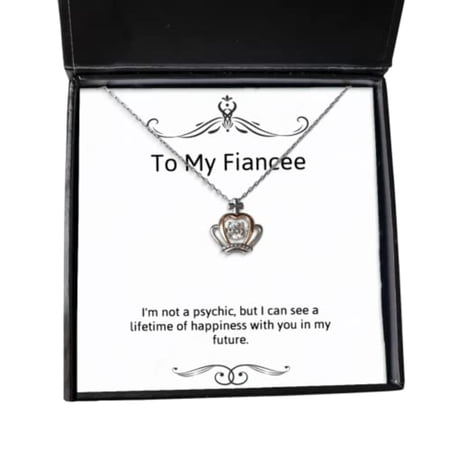 I'm not a psychic, but I can see a lifetime of happiness with. Crown Pendant Necklace, Fiancee Jewelry, Cheap Gifts For Fiancee, Fiancee birthday present, Fiancee birthday gift ideas, What to get