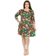 thumbnail image 4 of Women's Christmas Print Dress, Nutcracker Christmas/Green, 2XL, 4 of 5