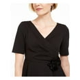 thumbnail image 3 of Adrianna Papell Womens Rosette Trim Peplum Blouse, Black, Petite, 8P, 3 of 4