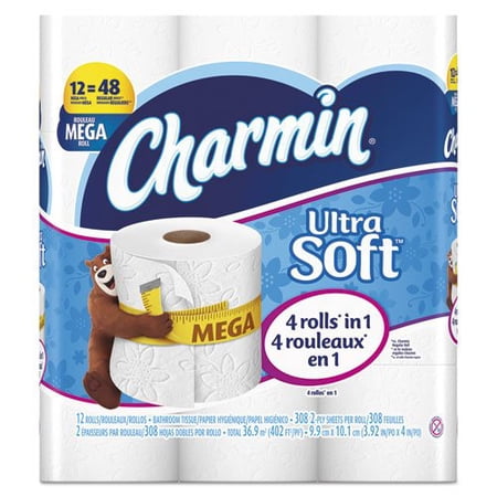 Charmin Ultra Soft Toilet Paper 12 Mega Rolls (Pack of 1)