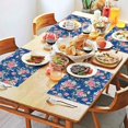 thumbnail image 2 of Pioneer Flower Floral Print Pattern Summer Placemats Table Placemats Set Of 4-Linen Kitchen Washable Placemats Table Mats 12x18 Inch Non-Slip Heat Resistant, 2 of 6