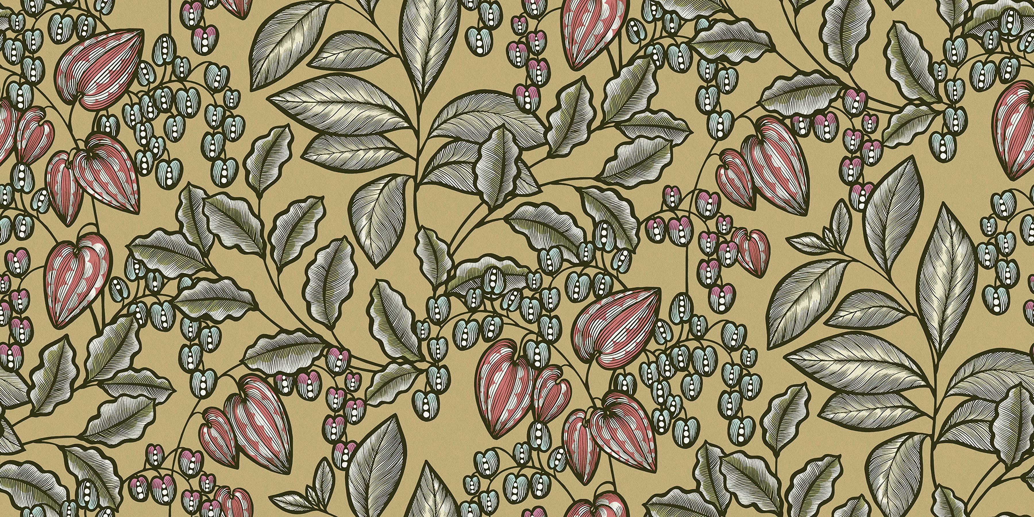 AS Creation Leif Mustard Vine Trail Wallpaper