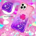 thumbnail image 5 of Phone Case for iPhone 13 Pro Max (Not fit 13 Pro), Shiny Bling Quicksand Effect TPU Bumper Case with Four Corners Anti-Fall Heavy Protection Cover for iPhone 13 Pro Max (6.7) Pink Purple, 5 of 14