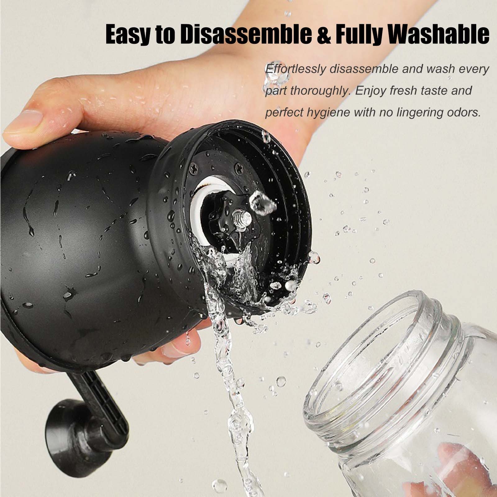 Portable Manual Coffee Grinder with Adjustable Ceramic Burr & Bonus Glass Jar for Home, Office & Travel
