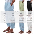 thumbnail image 3 of ROHUUQUE Cotton Linen Pants for Women Elastic High Waist Wide Leg Loose Printed Jogger Pant with Side Pockets Black, 3 of 8