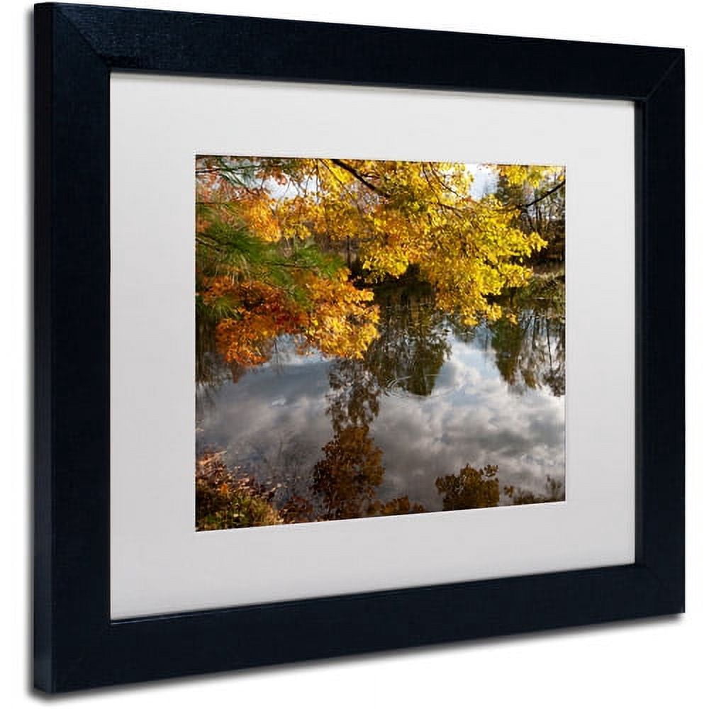 Trademark Fine Art "Kendal Lake Autumn" Canvas Art by Kurt Shaffer White Matte, Black Frame