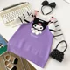 thumbnail image 4 of Vestido de suéter de dibujos animados Kawaii Kuromi para niños y niñas, Vestido de punto de princesa falso de dos piezas, algodón de Navidad, alta calidad, 4 of 5