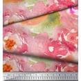 thumbnail image 2 of Soimoi Silk Fabric Rose Watercolor Print Fabric by the Yard 42 Inch Wide, 2 of 3