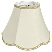 Small bell shaped LampShade 6" x 13" x 9.25" Scalloped Beige Handmade Lamp Shades