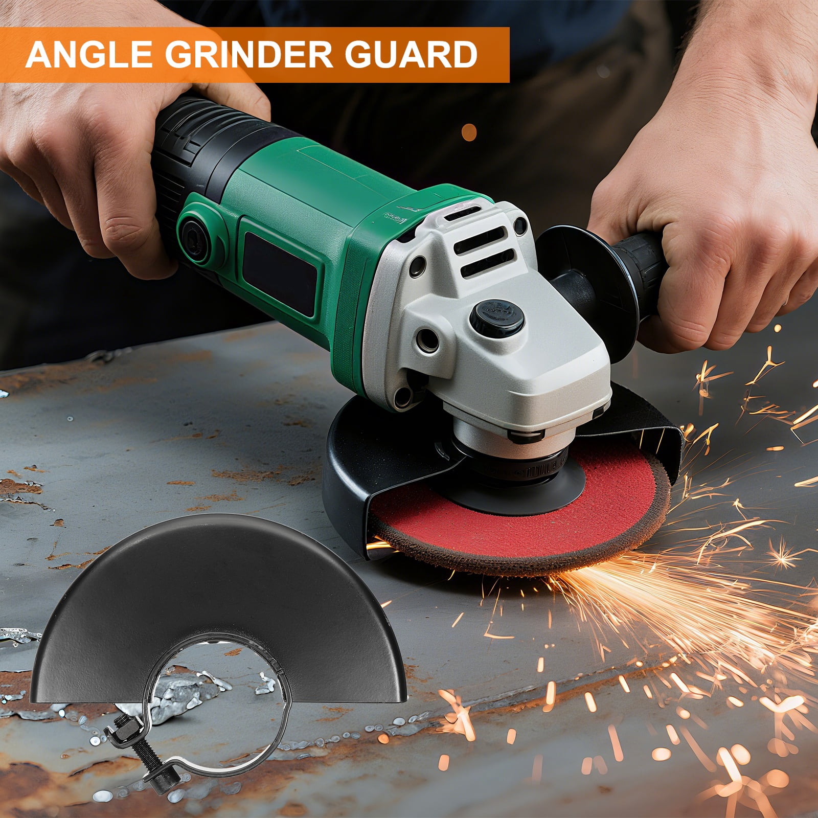 Uxcell Angle Grinder Guard 6" (160mm) 2.13" Dia, 2Pcs Metal Adjustable Angle Grinder Safety Guard Wheel Disc Blades Protective Cover Shield Replacement, Black