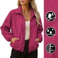 thumbnail image 4 of Zip Up Windproof Jacket for Women Outdoor Hiking Camping Outerwear Spring Fall Daily Wear Elastic Cuff Side Pocket S-3XL, 4 of 9