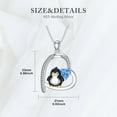 thumbnail image 5 of Penguin Birthstone Necklace for Women 925 Sterling Silver Heart Penguin Pendant Necklace, 5 of 6