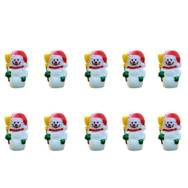 GROWTH TANK 10 Pieces Micro Landscape Decors Mini Resin Garden DIY Craft Snowaman Statue