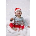 thumbnail image 2 of Disney Mickey Mouse Christmas Bodysuit, Pants and Velour Santa Hat 3 Piece Outfit Set Newborn to Infant, 2 of 5