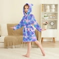 thumbnail image 2 of FORMRS Niños Bathrobe Unisex Hooded Robe Soft Plush Pajamas Sleepwear, Size 10-12T, Pink Starfish Pattern, 2 of 7