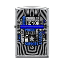 Zippo Lighter - Personalized Message Engraved on Backside for Police Z5156