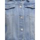 thumbnail image 5 of Chaqueta de mezclilla casual de mujer Inspire Chic con cuello de solapa, manga corta, botones y corte corto, talla 2XL, azul claro, 5 of 6