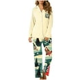 thumbnail image 2 of Feancey Women's Soft Pajama Sets Christmas Casual Long Sleeve Button Down Pjs with Lounge Pants Sleepwear Two Piece Fashion Xmas Loungewear Christmas Gifts Multicolor XXL, 2 of 7