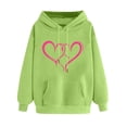 thumbnail image 1 of Plebaso Sweat à Capuche pour Femmes Mignon Cœur Manches Longues Décontracté avec Poches, 1 of 5