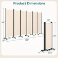 thumbnail image 2 of Costway Room Divider, 6-Panel Folding Privacy Screen with Lockable Rolling Wheels for Home Beige, 2 of 10