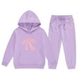 thumbnail image 4 of Girls Outfit Sets Toddler Boy Girl Long Sleeve Cute Print Warm Hoodie Sweatpant Kids Outfits Sweat Suit,2-13Y, 4 of 4