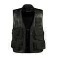 thumbnail image 1 of LUXUR Mens With Multiple Pockets Cargo Jacket Fishing Climbing Utility Vests Black 3XL, 1 of 2