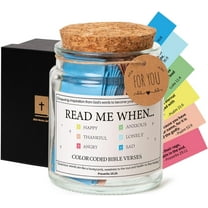 Baodeli Bible Verses in a Jar,Read Me When Bible Verses Jar for Emotions and Feelings,Glass Scripture Prayer Jar with Coloring Bible Verse,Christian Gifts Church Biblical Faith Based Valentines Gift