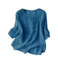 thumbnail image 2 of ZJXFGS Womens Boho T Shirts Women Blouses Cooling Shirts Peasant Blouses for Women Ladies Tops and Blouses Going Out Tops Tops for Women Trendy Light Blue M, 2 of 6