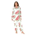 thumbnail image 2 of FORMRS Onesies Pajama for Adults Unisex Hoodie Winter Jumpsuit One Piece Sleepwear, Sizes S-2XL, White Watermelon, 2 of 7