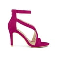 thumbnail image 3 of BLISSFUL STEP Women Zipper Ankle Strap Stiletto Heel Sandals Hot Pink 6, 3 of 6