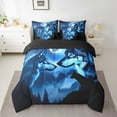 thumbnail image 2 of Feelyou 3D Wolf Print Twin Bedding Sets 7-Piece for Men, Glitter Stars Moon Bedding Comforter Set, Rustic Farmhouse Animal Reversible Sheet Sets, Super Cozy Room Decor, 2 of 7