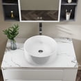 thumbnail image 2 of Sinber 18" x 18" x 6.3" White Round Ceramic Countertop Bathroom Vanity Vessel Sink BVS1818A-OK, 2 of 11