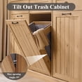 thumbnail image 6 of SinCiDo Triple Tilt Out Trash Can Cabinet, 20 Gallon Farmhouse Hidden Trash Cabinet w/3 Drawers, Kitchen Garbage Cabinets with Storage Basket, 6 of 8