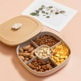 thumbnail image 2 of Qholemyo High Value 5 Compartment Fruit Platter Beautiful Snacks Divided Serving Platter Candy Dried Fruit Storage Box With Lid, 2 of 8