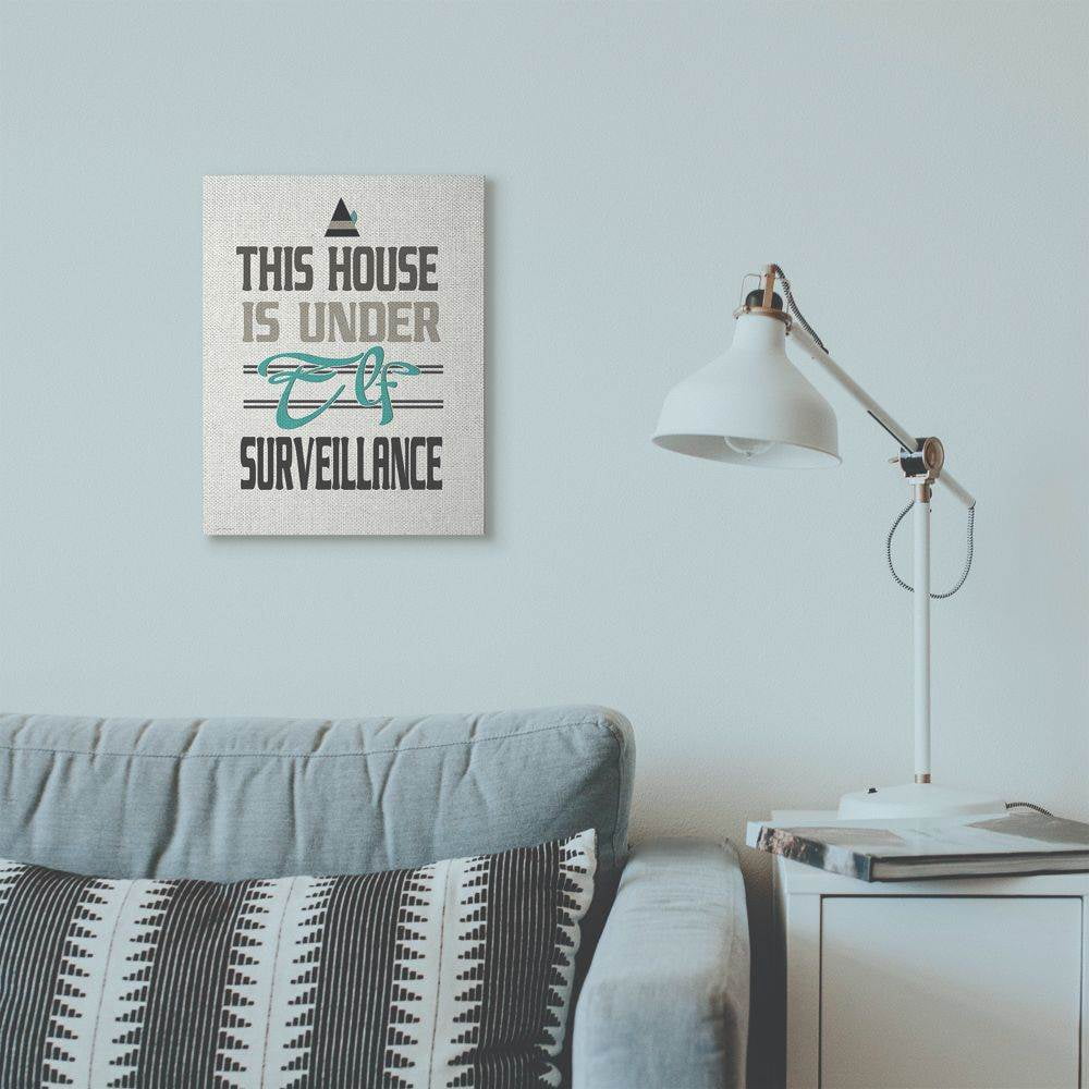 Stupell Industries Elf Surveillance Christmas Holiday Word DesignCanvas Wall Art By Artist Jo Moulton