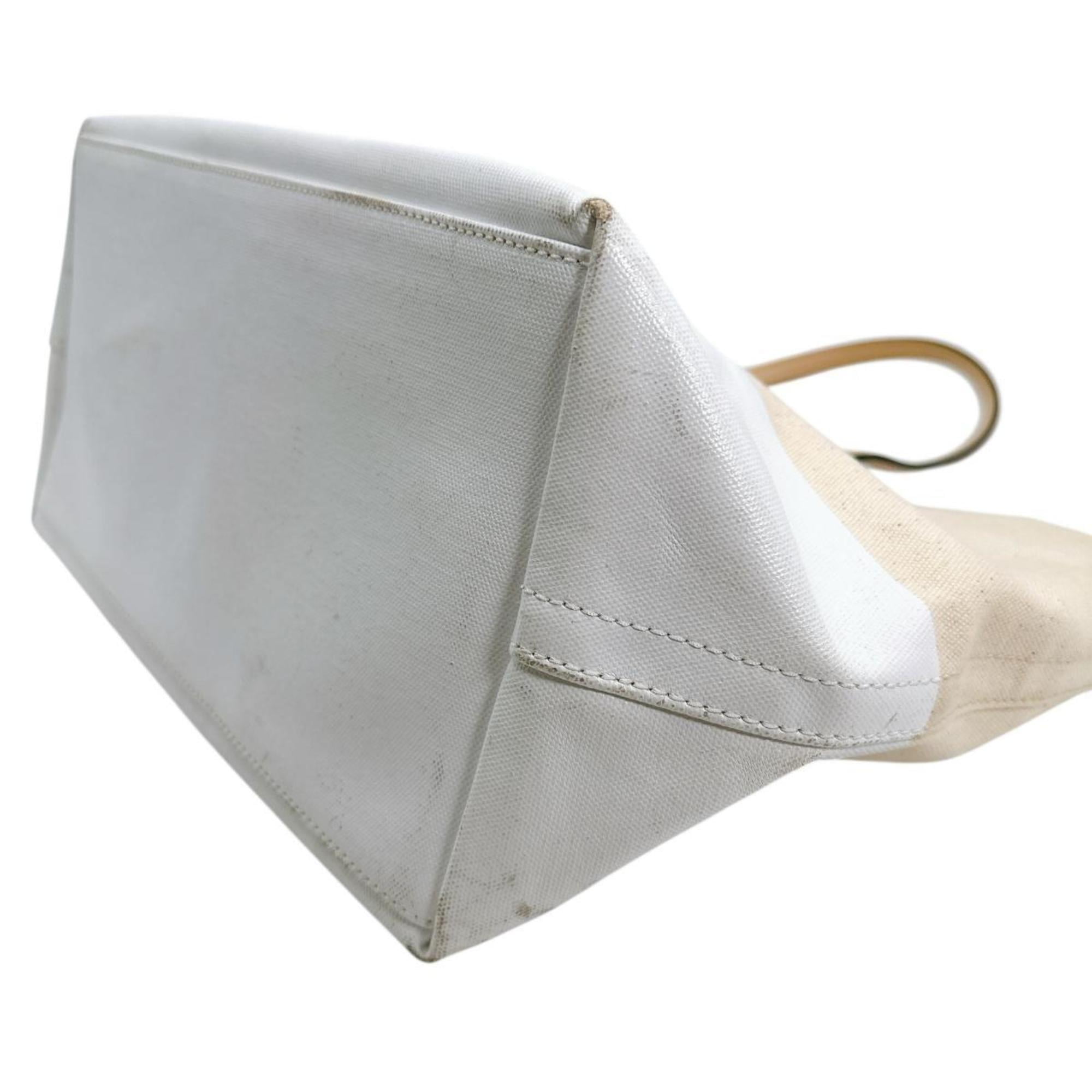 Pre-Owned Kate Spade Big Logo Canvas Tote Bag PXRU6572 108 Beige (Good)