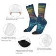 thumbnail image 3 of Gukieu Palm Trees Print Contrast Color Mid-calf Socks, Sweat-wicking Athletic Socks, Unisex Clothing Accessories, 3 of 6