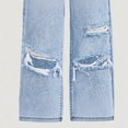 thumbnail image 4 of Girls Jeans Ripped High Waisted Wide Leg Baggy Denim Pants Clothes for Girls Size 6-13, 4 of 8