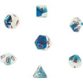 thumbnail image 2 of Astral Blue and White Gemini Dice with Red Numbers 7 Dice Set 16mm (5/8in) Chessex, 2 of 2