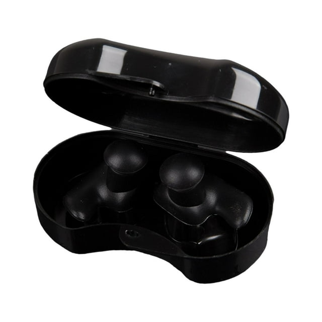 Tapones para los oídos para natación, reutilizables, para hombres y mujeres. Negro