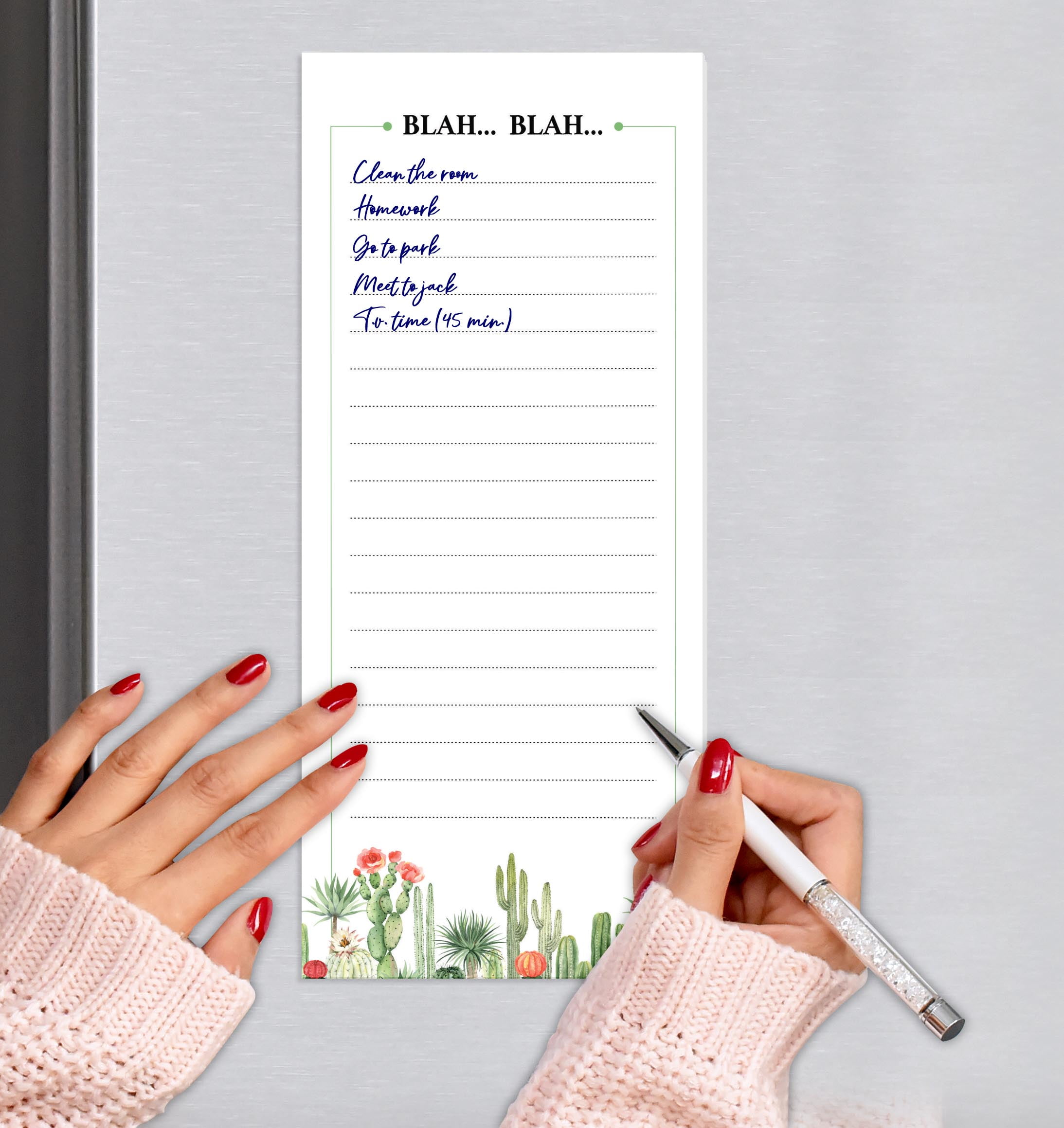 Inkdotpot Pack of 3 Magnetic Fridge To-Do List Notepads- Magnetic Memo Pads For Refrigerator-(50 Sheets Each)-Q5