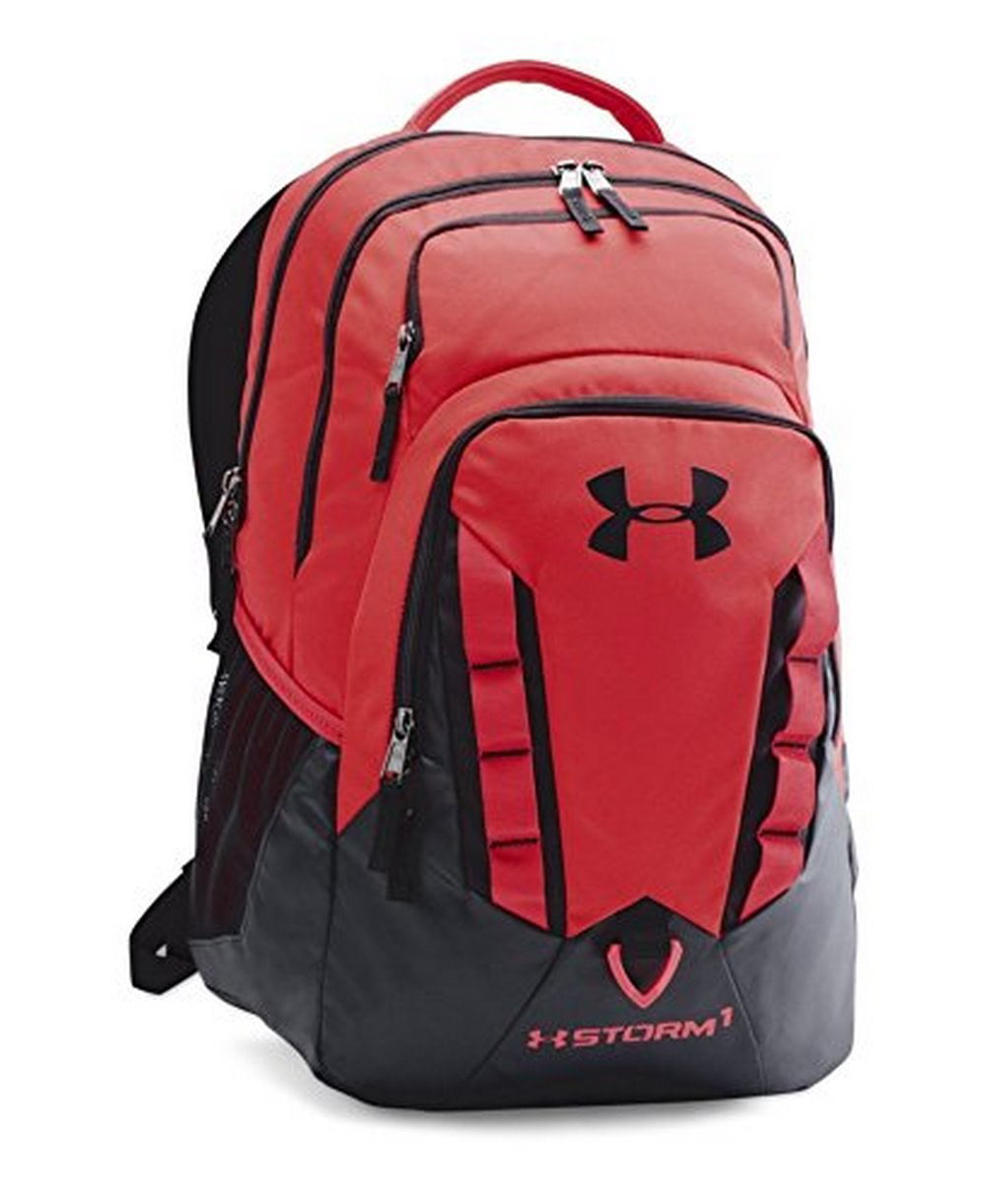 under armour red and black backpack