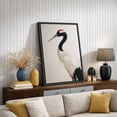 thumbnail image 4 of Framed Canvas Print Crane Bird Wall Art Minimalist Modern Decorative for Living Room Bedroom - 16"x24" BLACK, 4 of 8