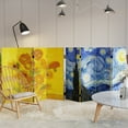 thumbnail image 6 of 4 ft. Short Double Sided Works of Van Gogh Canvas Folding Screen - Starry Night/Sunflowers, 6 of 7