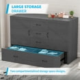 thumbnail image 5 of Mjkone Murphy Bed Cabinet with Built-in Charging Station and 2 Storage Drawers, Solid Wood Cabinet Bed Queen Size with Mattress, Murphy Cube Chest Bed for Guest Room, Home, Office, (Grey), 5 of 9