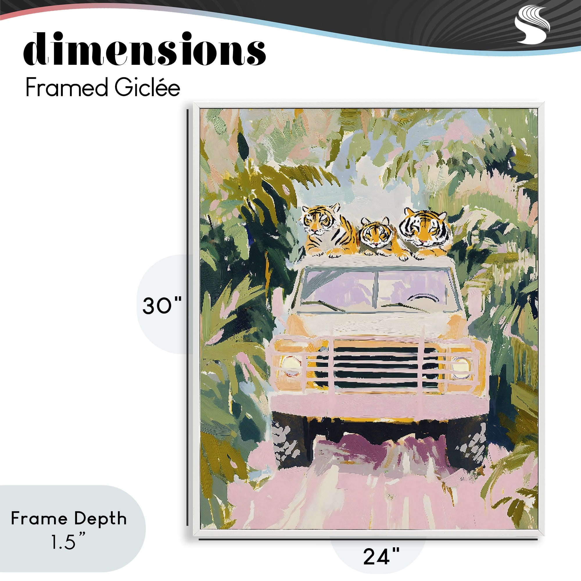 Stupell Industries Safari Trip Tiger Trio White Framed Giclee Art, design by The Prints Vibe